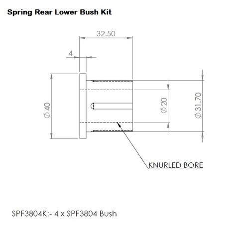 Go to Spring Rear Lower Bush Kit to suit Ford Ranger, Mazda BT-50 & VW Amarok