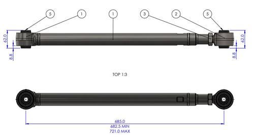 Go to Rear Adjustable Lower Trailing Arm Kit to suit Toyota Land Cruiser 200 Series 2007-2021 & 300 Series 2021-on