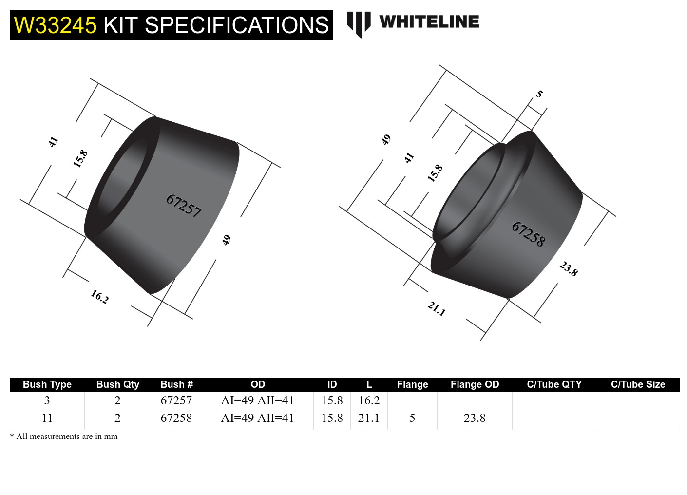 Front Shock Absorber - Upper Bushing Kit to Suit Mitsubishi Challenger, Pajero Sport and Triton 2wd/4wd