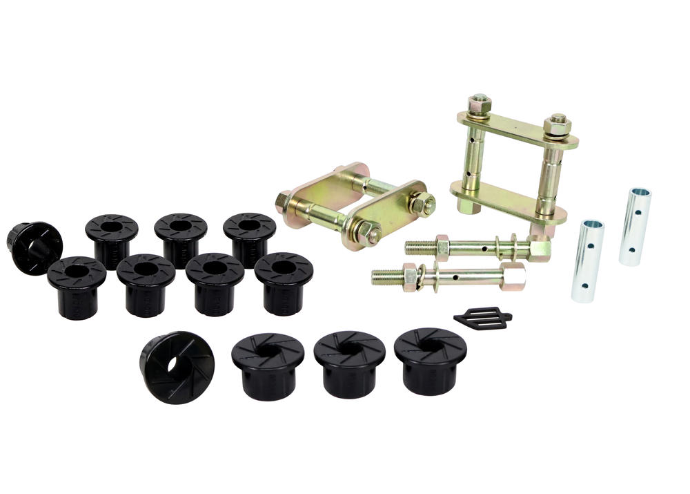 Rear Leaf Spring - Bushing and Greaseable Shackle/Pin Kit to Suit Holden Colorado, Rodeo and Isuzu D-Max