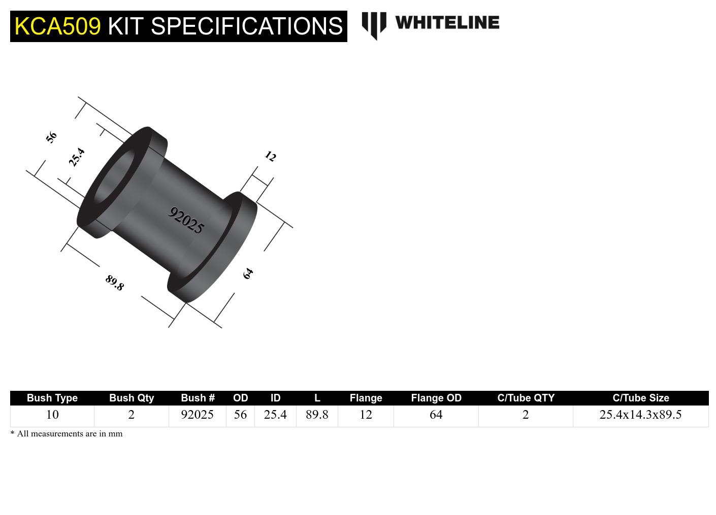 Front Lower Control Arm Bushing - Inner Rear (Camber Correction)