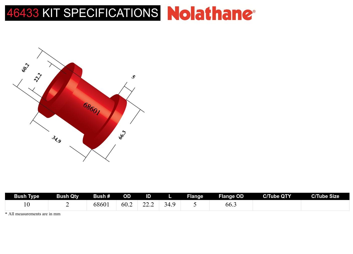Rear Trailing Arm - Front Bushing Kit to Suit Ford Focus, Mazda3 and Volvo C30, S40