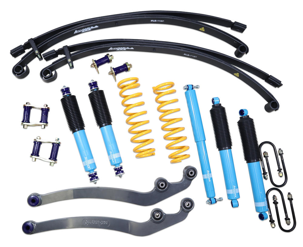 2 Inch 50mm Formula 4x4 Premium Big Bore Lift Kit to suit Toyota LandCruiser 78 & 79 Series from 07/2016-on (only suits models with curved Radius Arms)