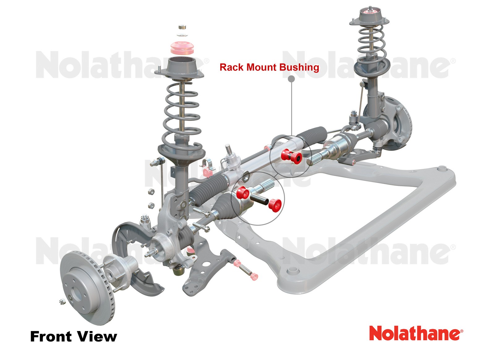 Front Steering Rack and Pinion - Mount Bushing Kit to Suit Subaru Forester, Impreza, Liberty, Outback and XV