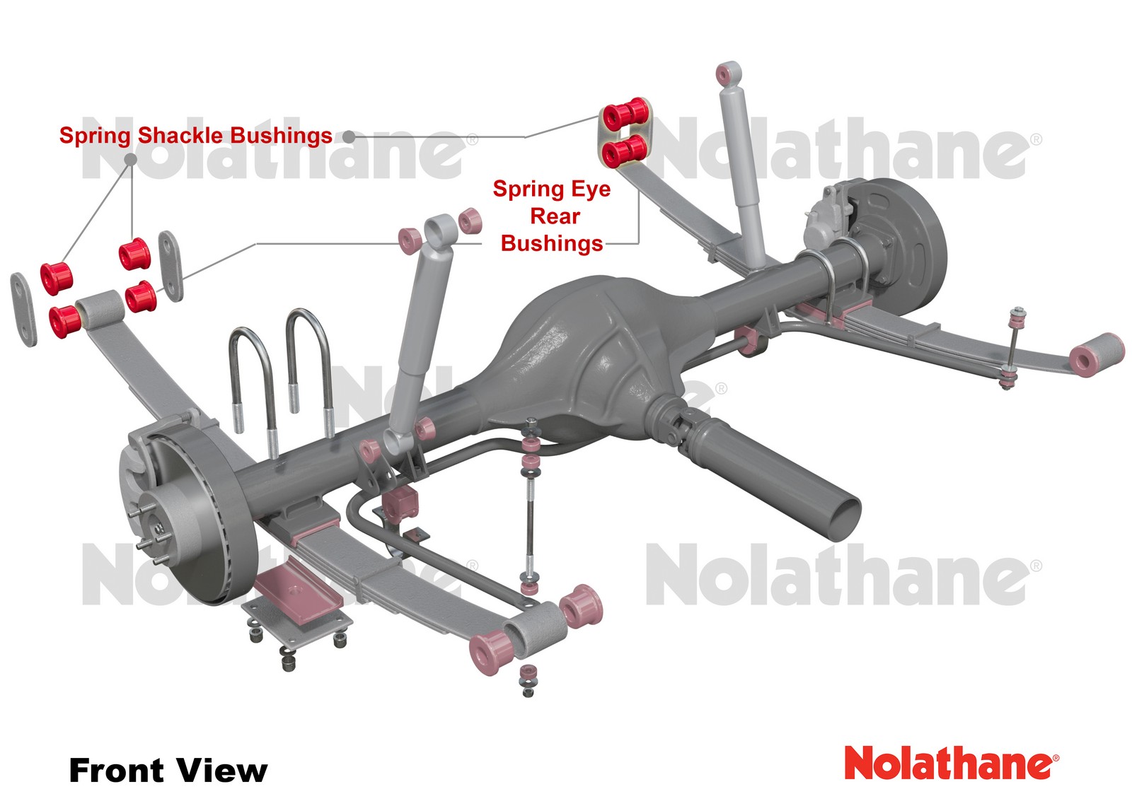 Rear Leaf Spring - Rear Eye and Shackle Bushing Kit to Suit Holden Crewman and One tonner VY, VZ