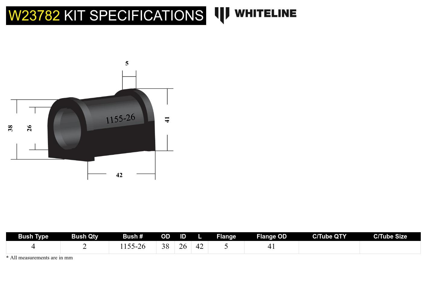 Sway Bar Bushing Kit - 26mm