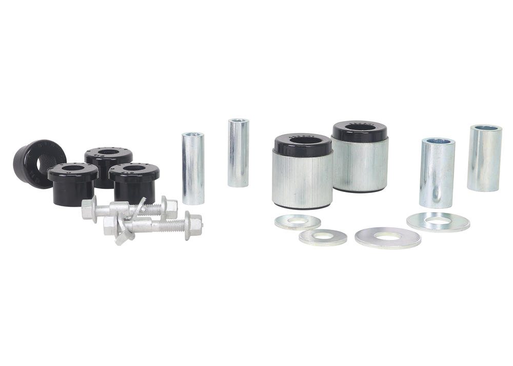 Vehicle Essential Bushing Kit with Camber Bolts, Caster Correction and Control Arm Bushings for Improved Steering, Alignment and Grip for 1996-2002 Mitsubishi Lancer Evolution AWD