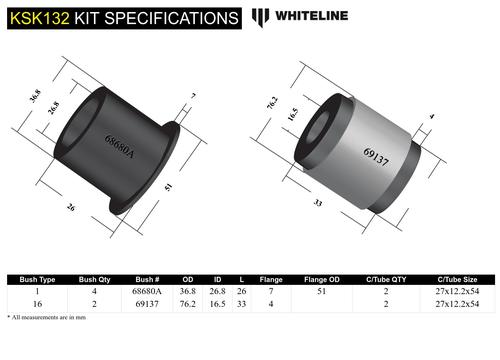 Go to Front Lower Control Arm - Arm Service Kit to Suit Whiteline Control Arm KTA262