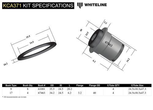 Go to Front Upper Control Arm - Bushing Kit Double Offset to Suit Honda Civic 6th Gen and CR-V RD1-RD3