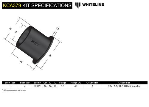 Go to Rear Control Arm Upper Rear - Outer Bushing Double Offset Camber Kit to Suit Mazda RX-7 FC Series 4 & 5