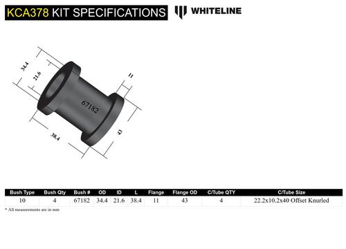 Go to Front Upper Control Arm - Bushing Double Offset Camber Kit to Suit Honda Civic, CR-X and Integra