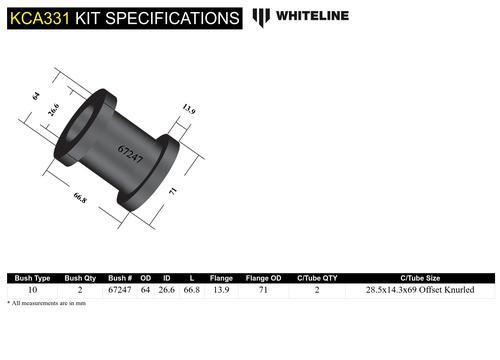 Go to Front Strut Rod - To Chassis Bushing Kit Double Offset to Suit Nissan 180SX, 200SX. 300ZX and Skyline