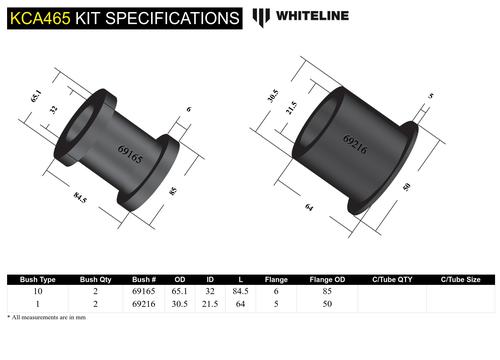 Go to Front Lower Inner Rear Bushings Offset Caster & Anti Lift to Suit Ford Focus, Kuga and Mazda3