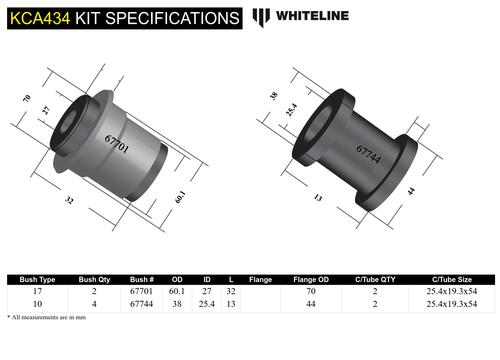 Go to Front Lower Control Arm - Inner Front Bushing Kit Double Offset to Suit Subaru BRZ and Toyota 86