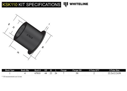 Go to Front Engine Mount - Bushing Service Kit to Suit Whiteline Engine Mount W92930