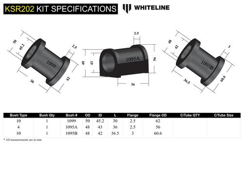 Go to Front Steering Rack and Pinion - Mount Bushing Kit to Suit Subaru Forester, Impreza, Liberty and Outback