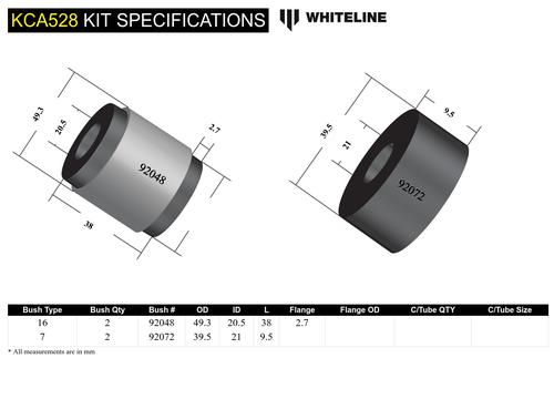 Go to Front Lower Control Arm - Inner Rear Bushing Double Offset Caster Kit to Suit Nissan Pulsar N16