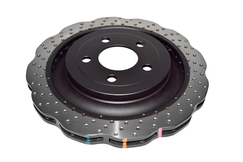 4000 Cross-Drilled, Dimpled Wave Disc KP Brake Disc to suit Ford Mustang 2015-on R