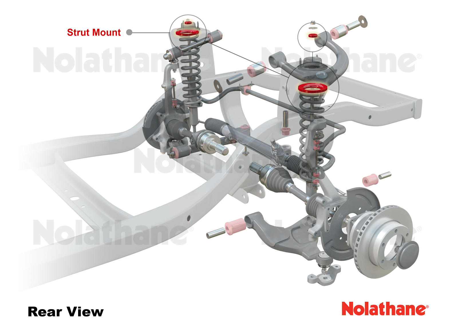 Front Strut Mount - Bushing Kit to Suit Toyota FJ Cruiser, HiLux, Prado and Foton Tunland