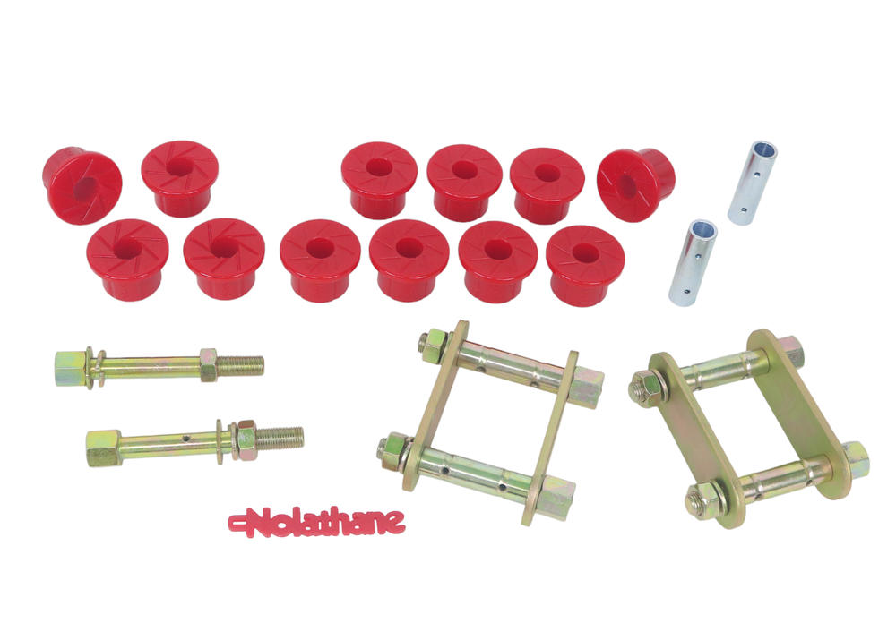 Rear Leaf Spring - Bushing and Greaseable Shackle/Pin Kit to Suit Holden Colorado, Rodeo and Isuzu D-Max