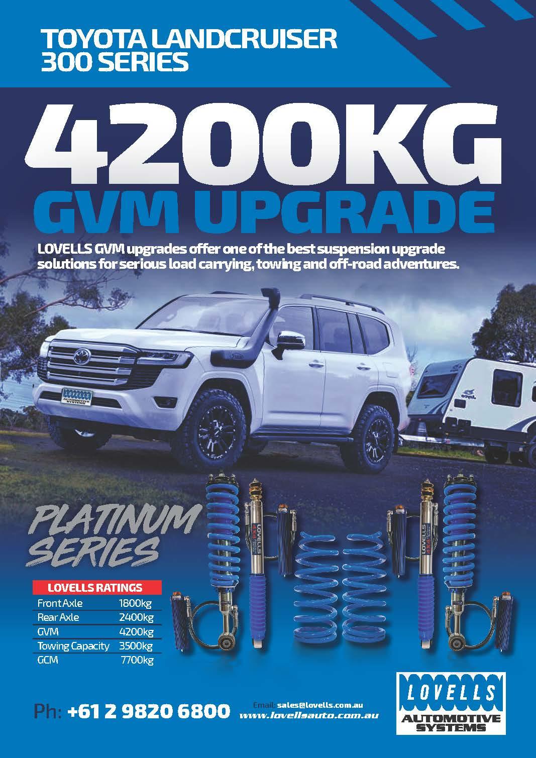 4200kg Lovells Platinum GVM Upgrade Kit to suit Toyota LandCruiser 300 Series 2021-on