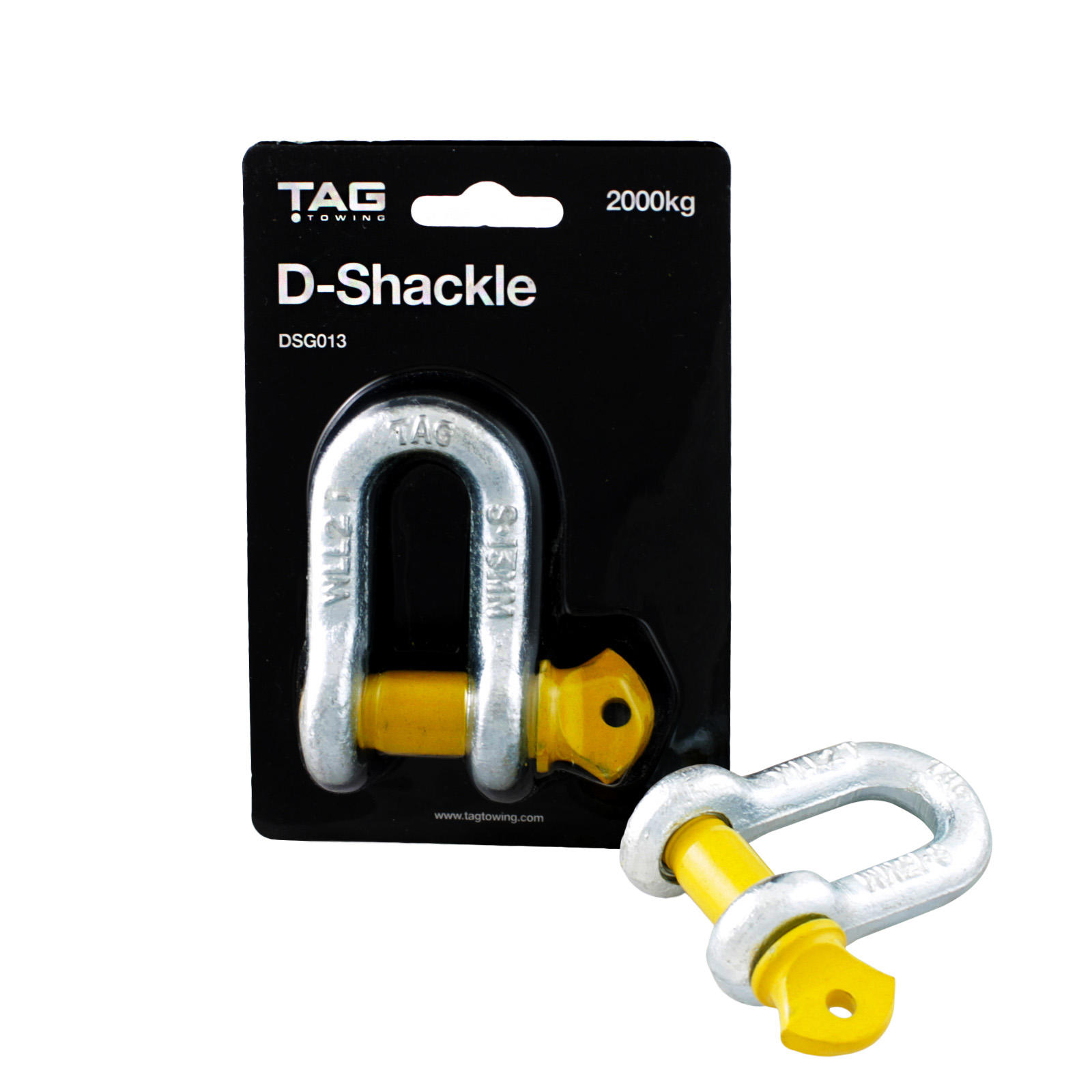TAG D-Shackle - 13mm, 2000kg, Drop Forged Carbon Steel