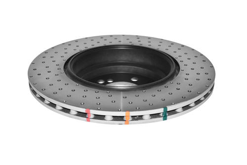 Go to 4000 Cross-Drilled, Dimpled Silver Paint KP Brake Disc to suit BMW 1M E82 2011-on R