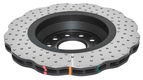 Go to 4000 Cross-Drilled, Dimpled Wave Disc KP Brake Disc to suit VW Golf R32, Jetta, Tiguan & Skoda 2003-on R