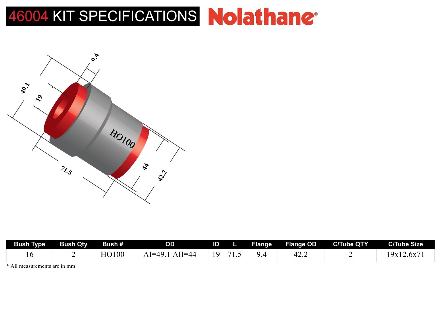 Rear Trailing Arm Lower - Front Bushing Kit to Suit Holden Commodore VB-VS and HSV