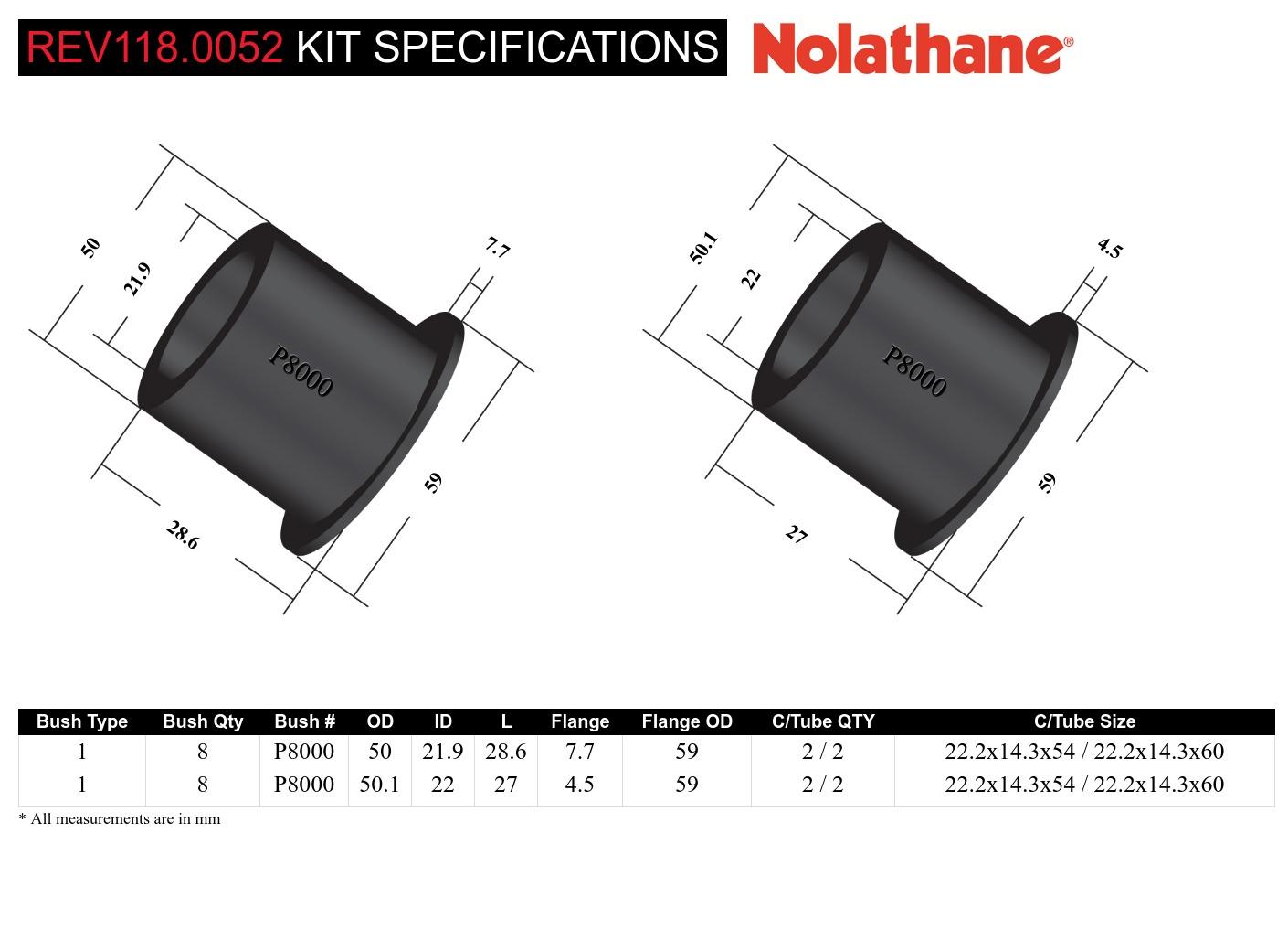 Trailing Arm Lower - Bushing Kit to Suit Nissan Patrol GQ, GU