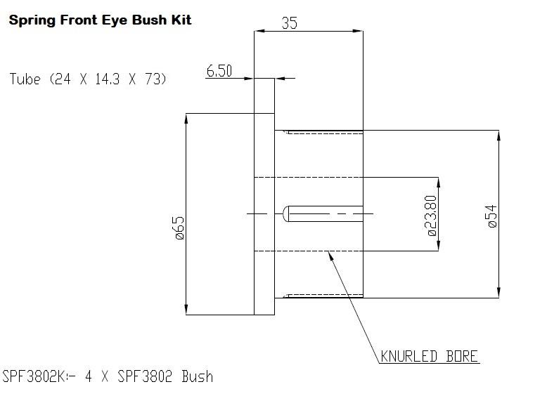 Greasable Pin and Bush Kit - Front Eye to suit Mazda BT-50, Ford Ranger & VW Amarok