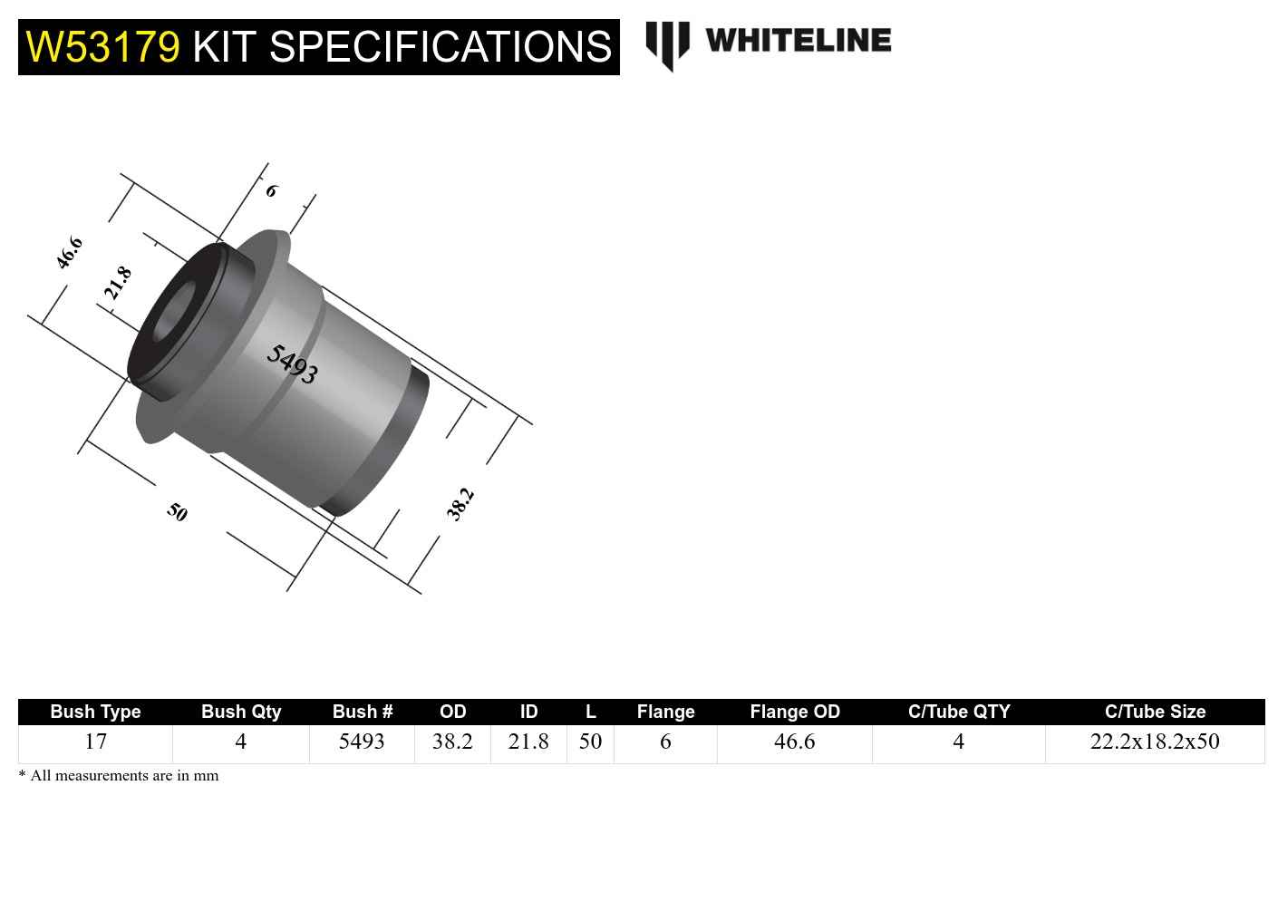 Front Upper Control Arm - Bushing Kit to Suit Ford Courier PE-PG and Mazda B Series Brave UN