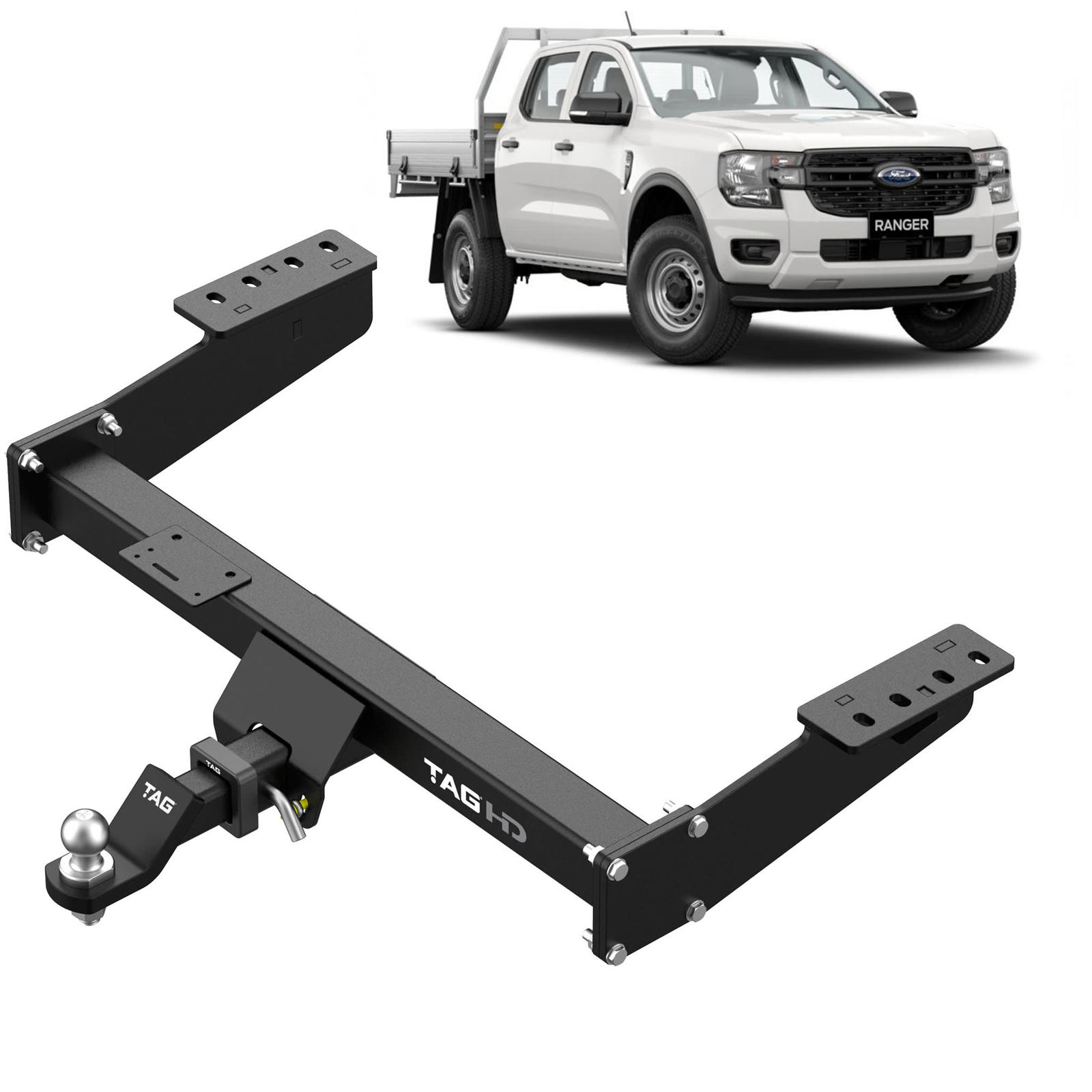 TAG Heavy Duty Towbar for Next-Gen Ford Ranger (Extended Trayback 06/2022 - on), Volkswagen Amarok (Extended Trayback 12/2022 - on)