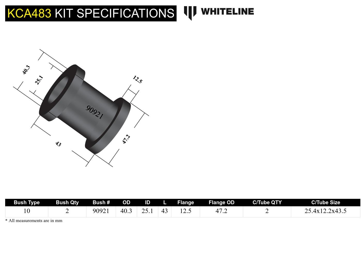 Rear Control Arm Upper - Outer Bushing Double Offset Camber Kit to Suit Mazda MX-5 KE, KF, Mazda6 GJ, GL