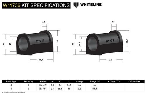 Go to Front Steering Rack and Pinion - Mount Bushing Kit to Suit Nissan Pulsar N14, N15