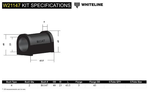 Go to Front Sway Bar Mount - Bushing Kit 23mm to Suit Mazda 121, 323, 929 and RX2-RX5