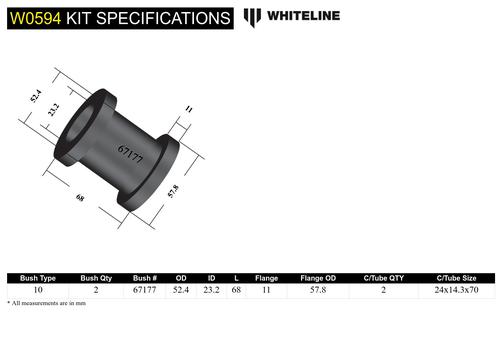 Go to Rear Trailing Arm Lower - Front Bushing Kit to Suit Mitsubishi Lancer Evo 4 5 6 7 8 9