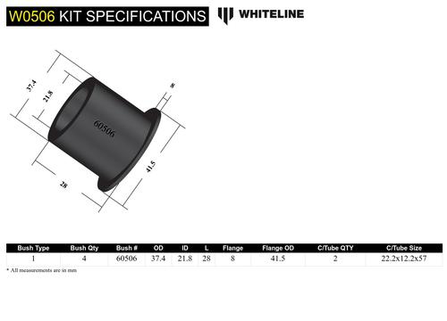 Go to Front Lower Control Arm - Inner Front Bushing Kit to Suit Subaru Forester, Impreza, Liberty, Outback and XV