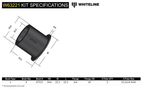 Go to Rear Control Arm Lower Rear - Outer Bushing Kit to Suit Toyota Camry, Aurion and Kluger