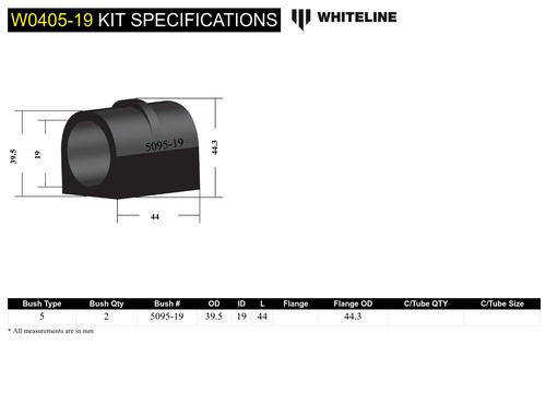 Go to Front Sway Bar Mount - Bushing Kit 19mm to Suit Subaru Forester, Impreza and Liberty