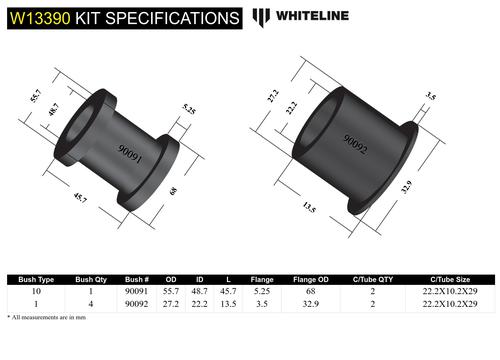 Go to Front Steering Rack and Pinion - Mount Bushing Kit to Suit Honda Accord CL, CM