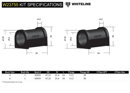 Go to Front Sway Bar Mount - Bushing Kit 25.4mm to Suit Toyota Corolla, Prius and Rav 4