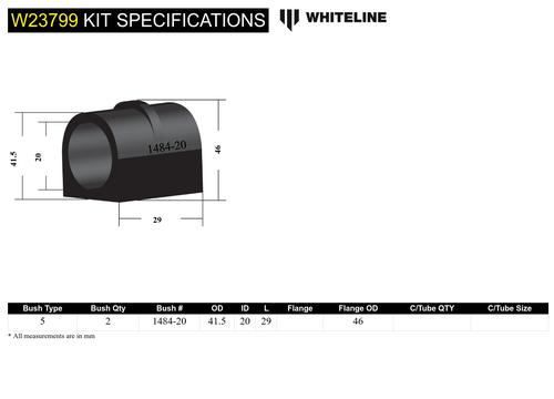 Go to Front Sway Bar Mount - Bushing Kit 20mm to Suit Nissan Patrol GU and Pathfinder R50