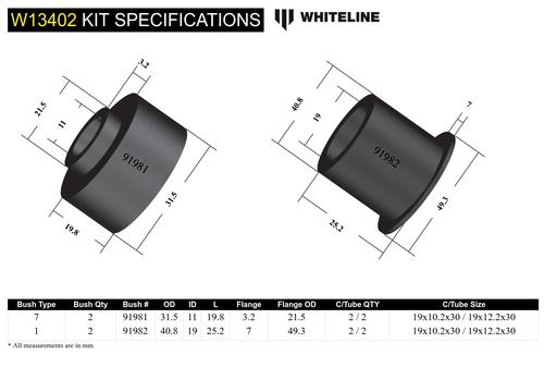 Go to Front Steering Rack and Pinion - Mount Bushing Kit to Suit Toyota Avensis T27
