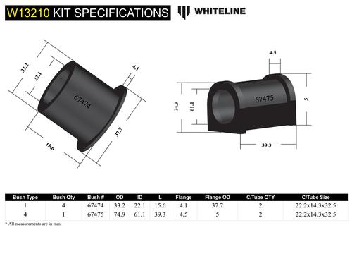 Go to Front Steering Rack and Pinion - Mount Bushing Kit to Suit Toyota Land Cruiser 100 Series IFS