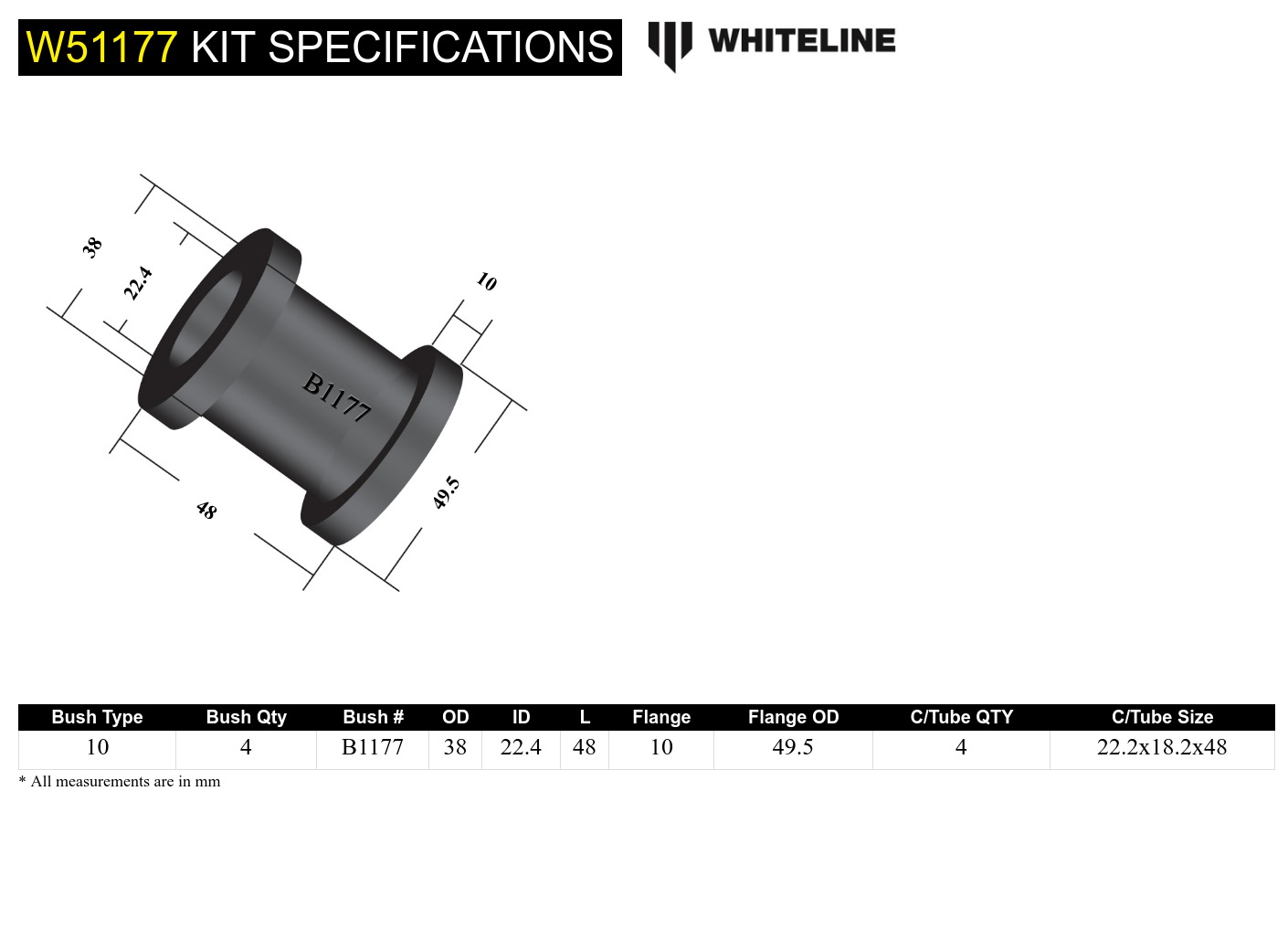 Front Upper Control Arm - Bushing Kit to Suit Mitsubishi Triton ME-MJ and Nissan Navara D21, Pathfinder WD21