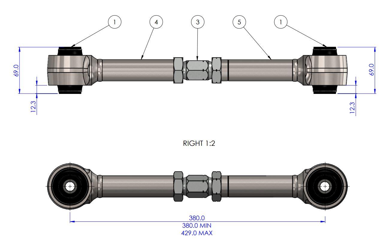 Rear Adjustable Upper Trailing Arm Kit to suit Toyota Land Cruiser 300 Series 2021-on