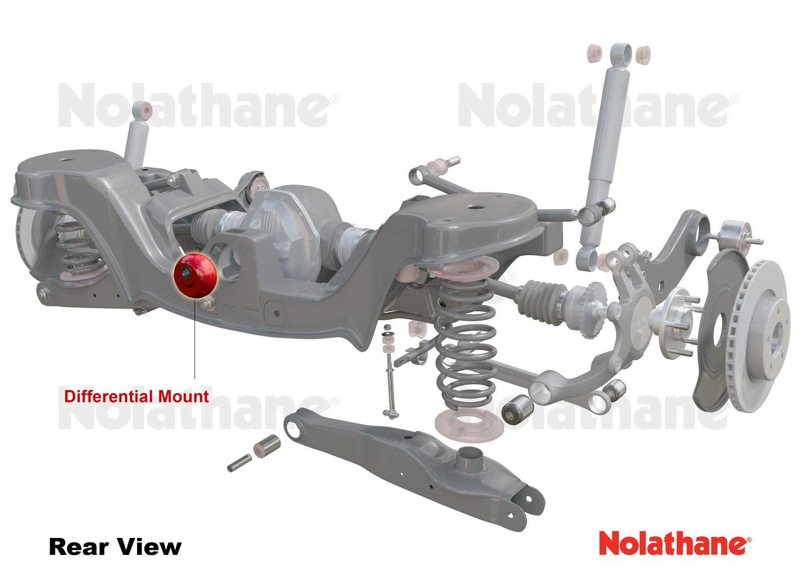 Rear Differential Mount - Rear Bushing Kit 75mm OD to Suit Ford Falcon/Fairlane BA-BF, Territory SX-SZ and FPV