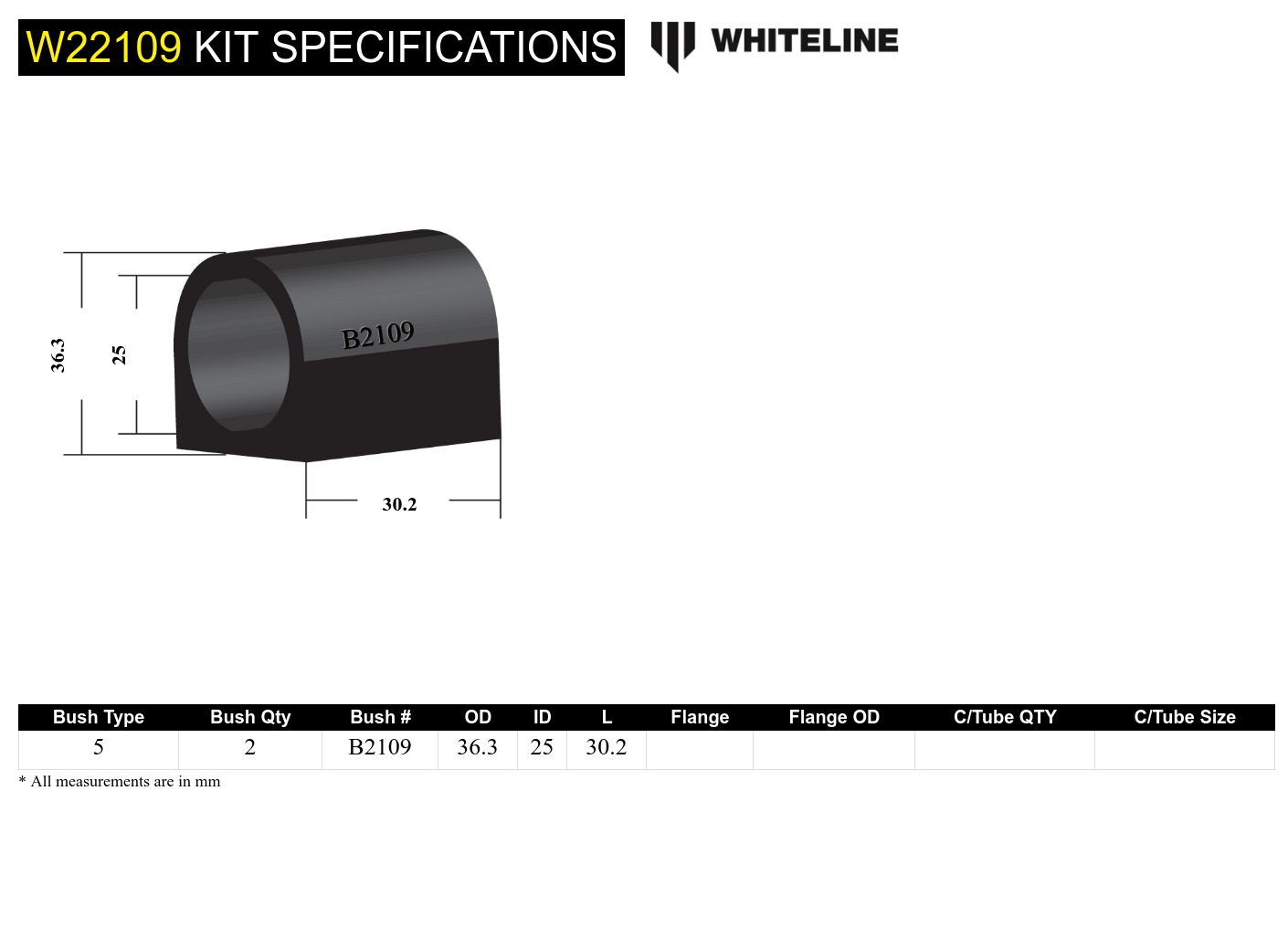 Front Anti Roll Bar Mount - Bushing Kit 25mm to Suit Nissan Skyline and Pintara R31
