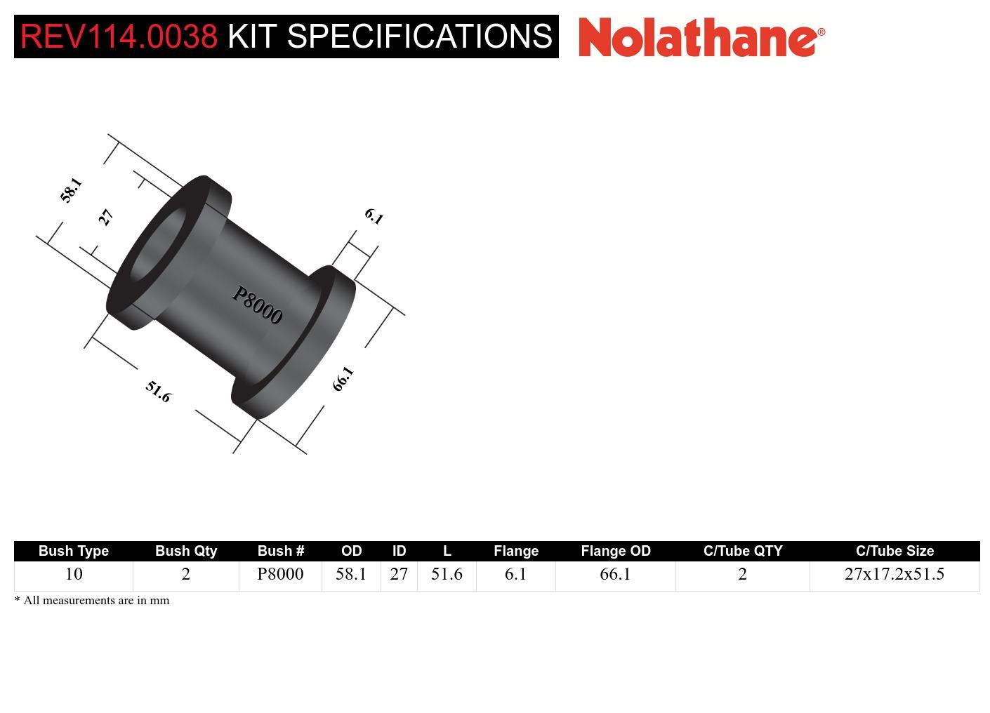 Rear Trailing Arm Lower - Front Bushing Kit to Suit Toyota Rav 4 SXA10, 11, 16